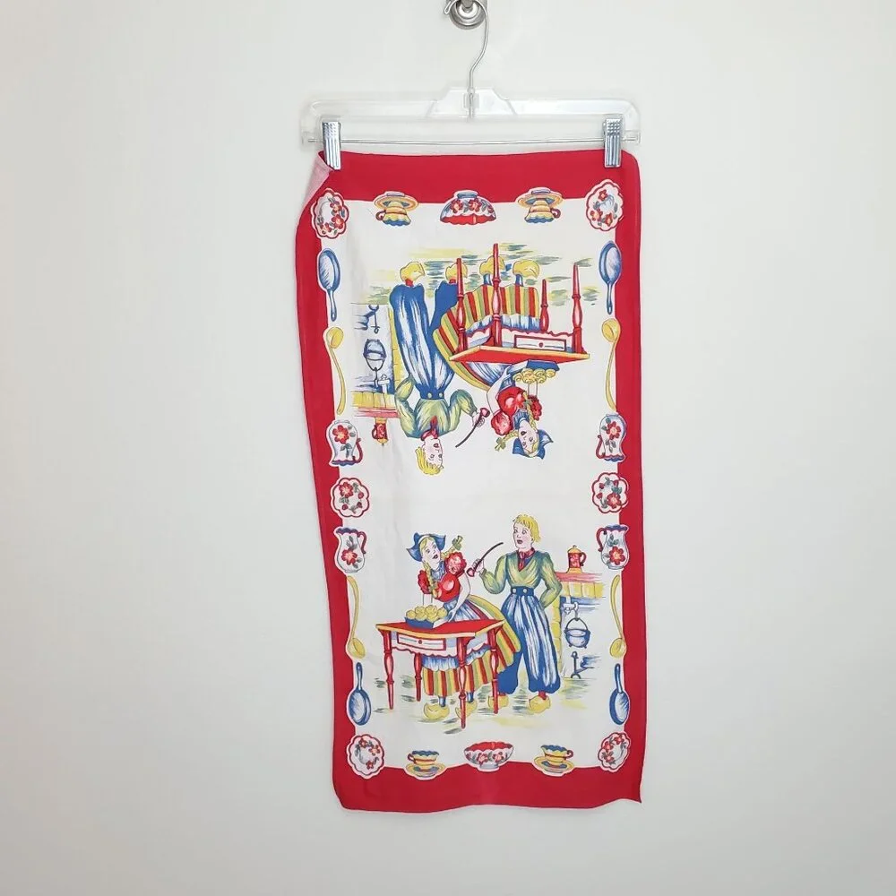 Dutch linen fold over tea towel, Dutch couple